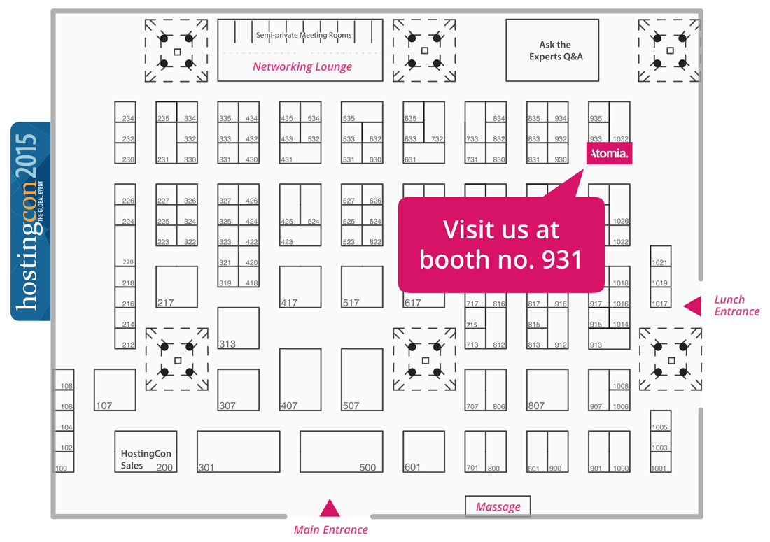 Map of HostingCon Exhibit Hall